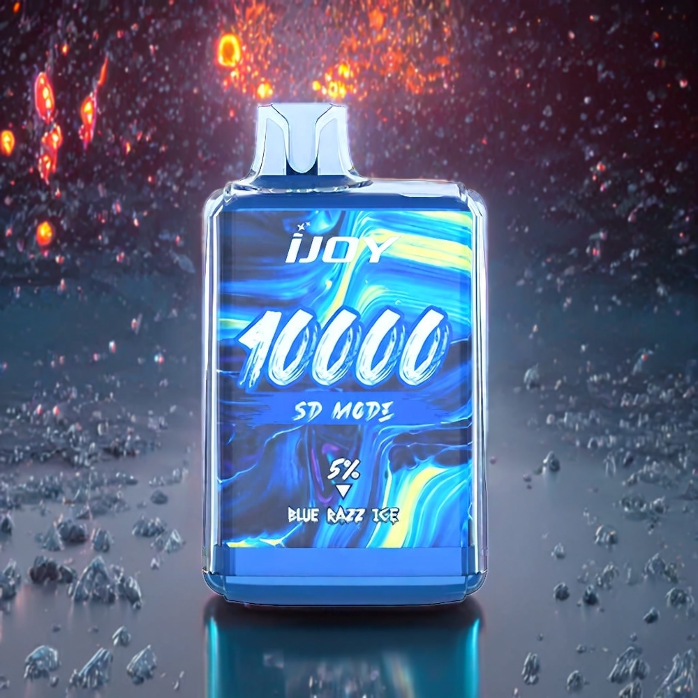 IJOY SD10000 Engangs Vape Blå Hindbær Is 10000 Pust 20ml 5% Nicotin + Engros Danmark