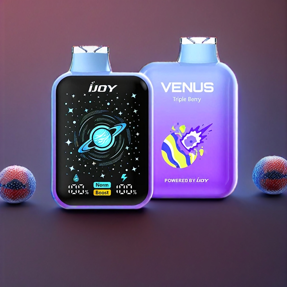 IJOY VENUS 25000 Pust 0,4 Ohm Dual Mesh Coil 20ML E-væske 900 mAh Batteri TYPE-C Opladning Tre Bær Engros Danmark