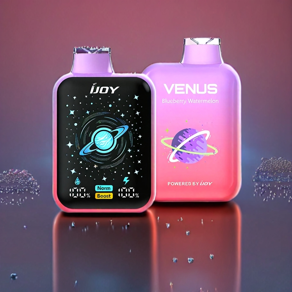IJOY VENUS 25000 Pust Disp. Vape Blåbær Vandmelon 0.4 Ohm Dual Mesh Coil 20ML 900 mAh TYPE-C Engros Danmark