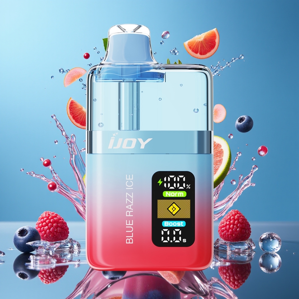 IJOY XP50000 Disposable Vape Blå Hindbær Is 0.4ohm Dual Mesh 50000 Puffs 50mg/ml 1000 mAh Type-C parameter combination Engros Danmark