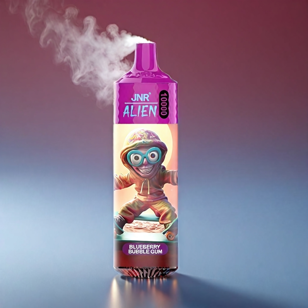 JNR Alien 10000 Puffs Blåbær Bubblemund 20ml 850mAh Type-C RGB 1.2Ohm Engros Danmark