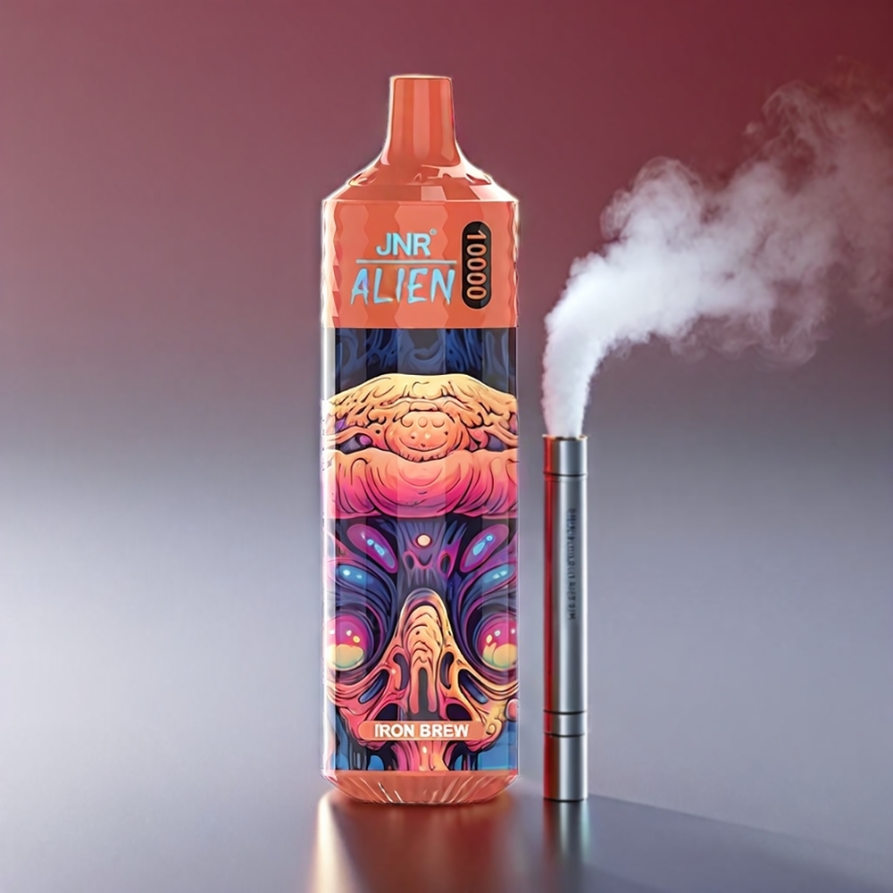 JNR Alien 10000 Puffs Jernbryg 850mAh 1.2Ω Mesh 20ml Type-C RGB Engros Danmark