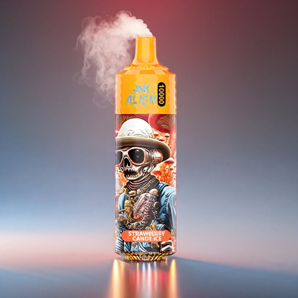 JNR Alien 10000 Puffs Jordbær Candy – 850mAh 1.2Ohm Mesh 20ml Type-C RGB Engros Danmark