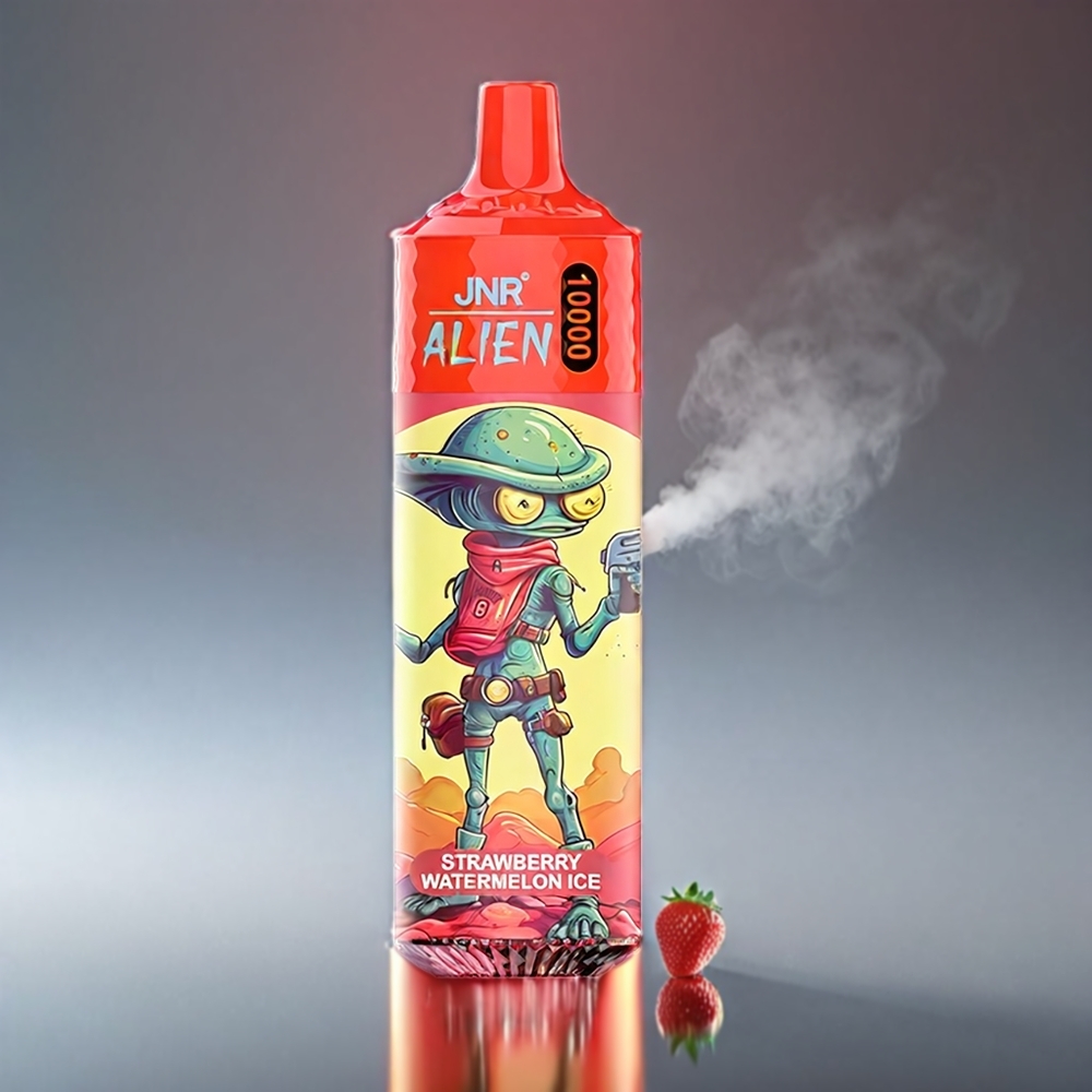 JNR Alien 10000 Puffs Jordbær Vandmelon 850mAh 1.2Ohm Mesh 20ml Type-C LED RGB Engros Danmark