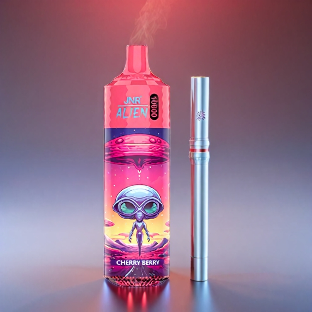 JNR Alien 10000 Puffs Kirsebær Bær 850mAh 1.2Ohm Mesh 20ml Type-C LED RGB Engros Danmark
