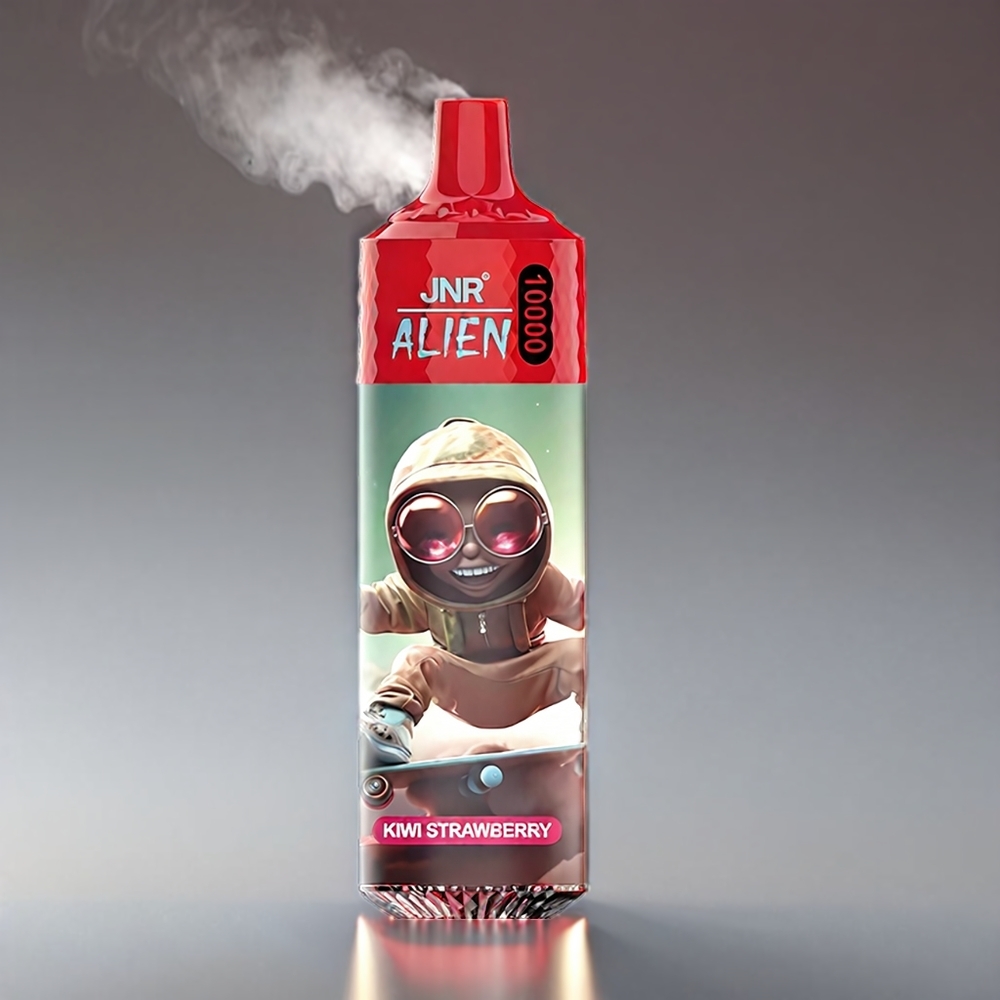 JNR Alien 10000 Puffs Kiwi Jordbær 850mAh 1.2Ω Mesh 20ml Type-C LED Engros Danmark