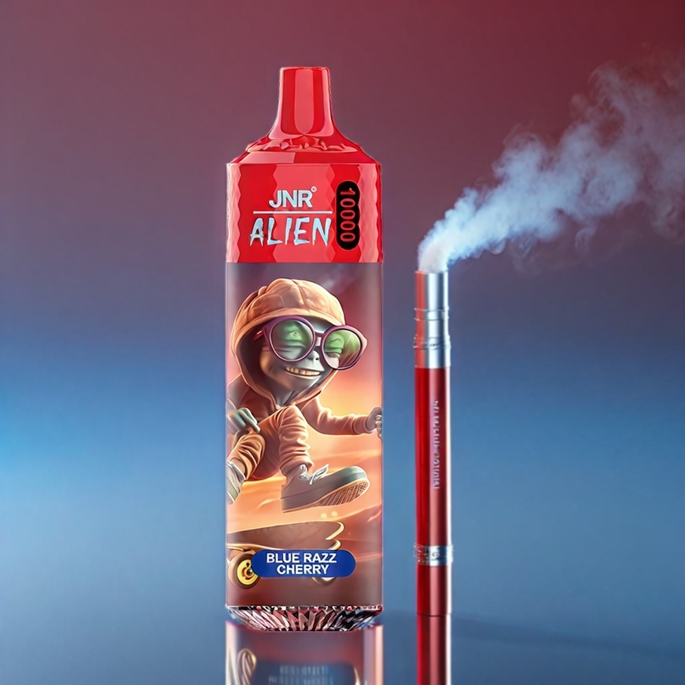 Jnr Alien 10000 Puffs 850mAh Type-C RGB Blå Hindbær Kirsebær 20ml 1.2Ω 0%-5% Engros Danmark