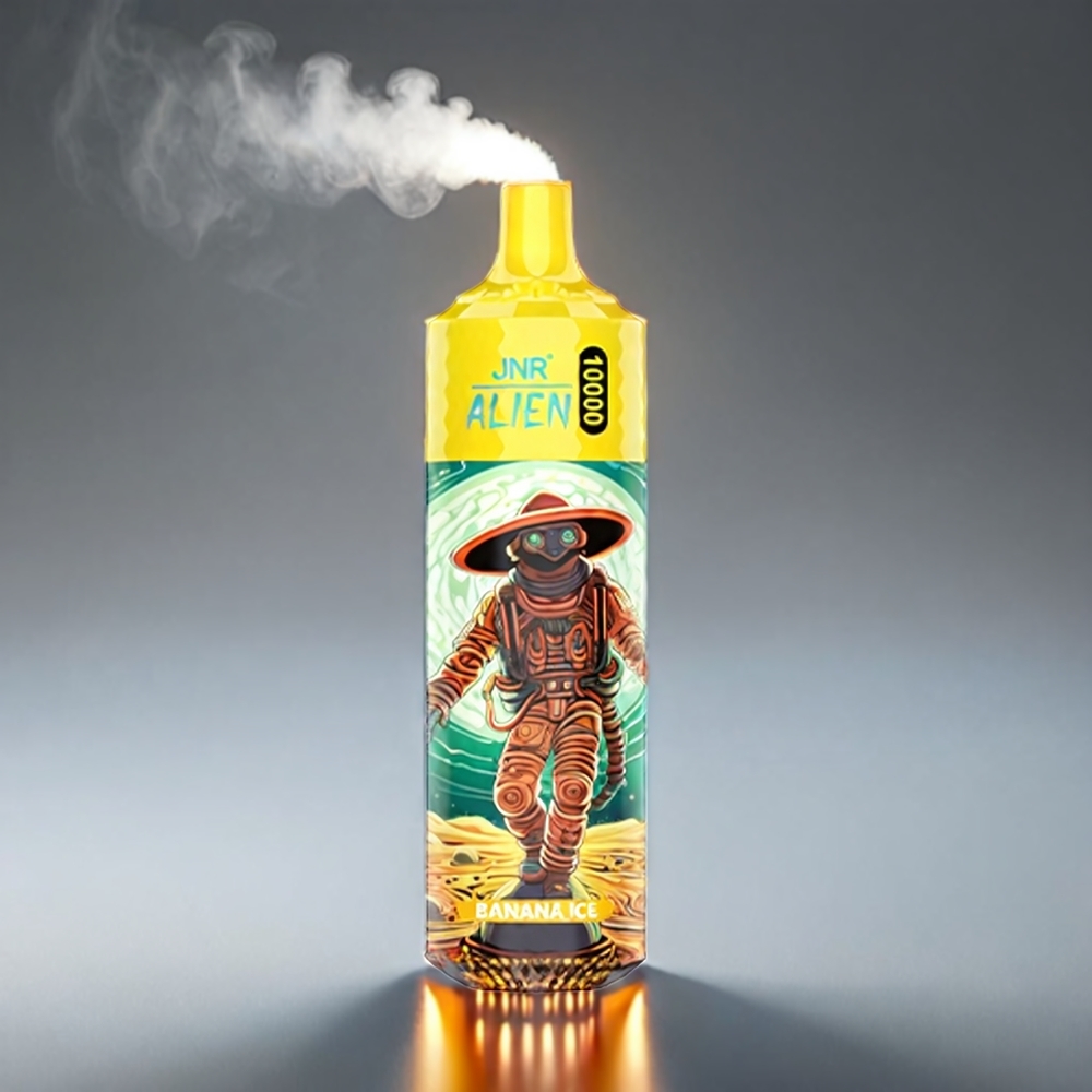 Jnr Alien 10000 Puffs Bananis med 850mAh Batteri, 1.2 Ohm Mesh Coil, Type-C, 20ml Engros Danmark