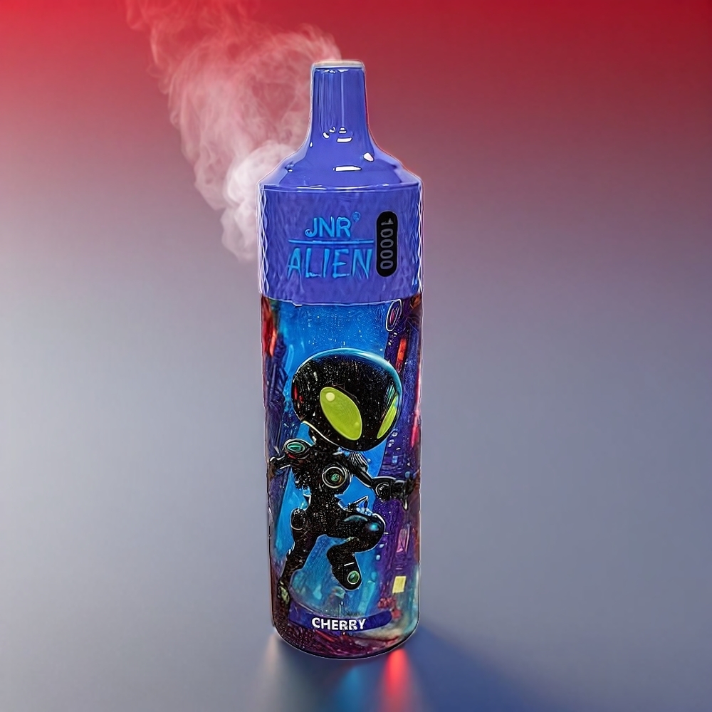 Jnr Alien 10000 Puffs Kirsebær 850mAh 1.2Ω Mesh 20ml Type-C LED RGB Engros Danmark