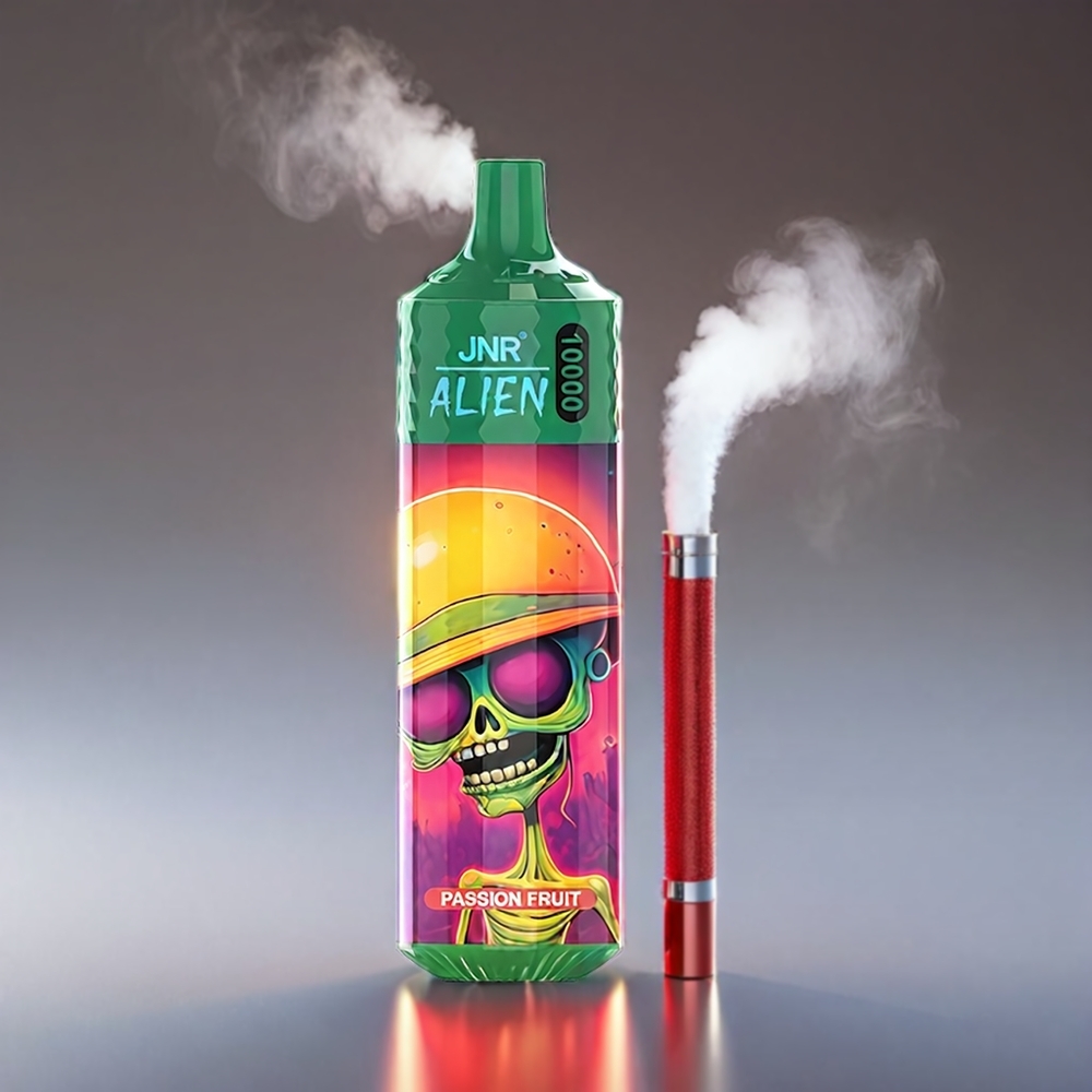 Jnr Alien 10.000 Puffs Passionsfrugt 850mAh 1.2Ohm Mesh 20ml Type-C RGB Engros Danmark