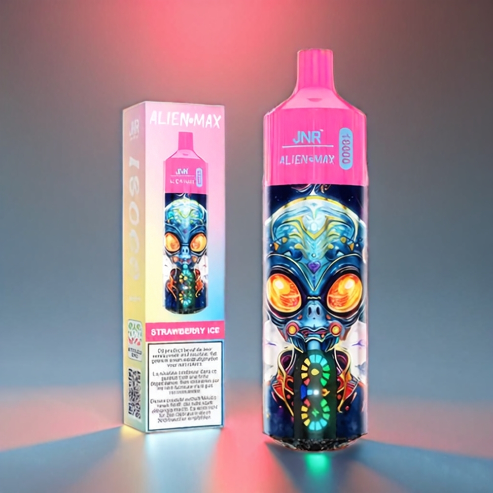 JNR Alien Max Dual Mesh 18000 Puffs Jordbær Smart LED 28ml Type-C Engros Danmark