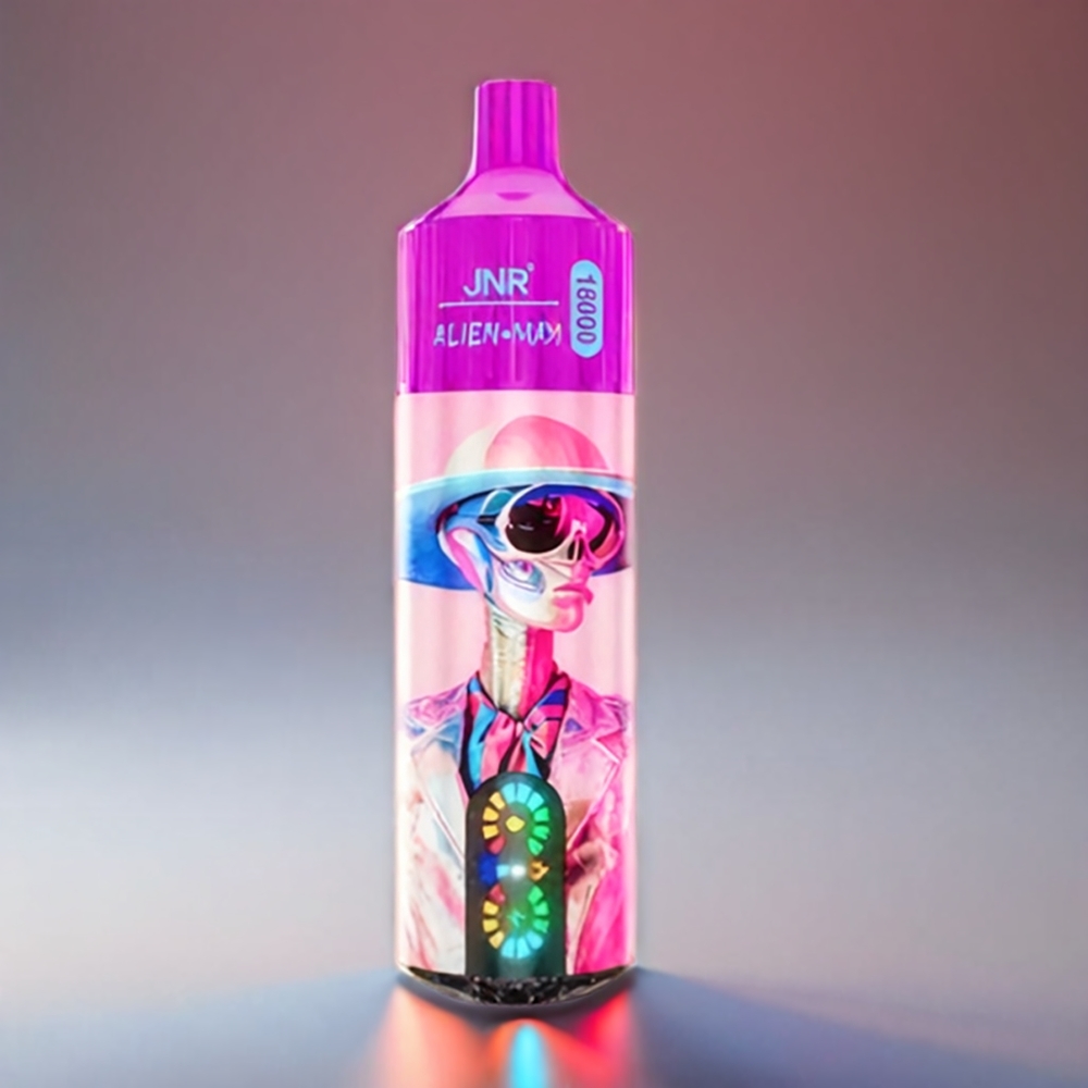 JNR Alien Max Smart LED 18000 Puffs Dual Mesh Hvid Fersken Razz 850mAh 28ml Type-C Engros Danmark