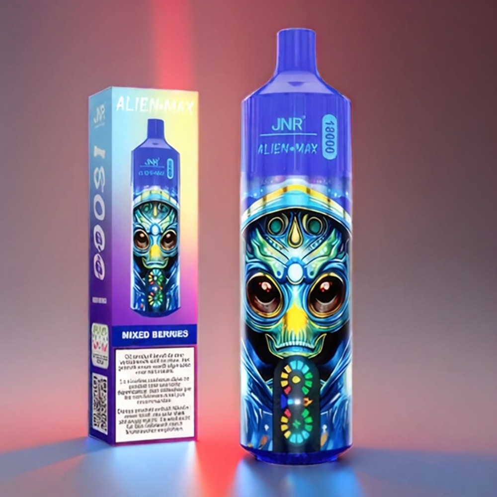 JNR Alien Max Smart LED Display Dual Mesh Coil 18000 Puffs Blandede Bær Type-C Quick Charge Engros Danmark