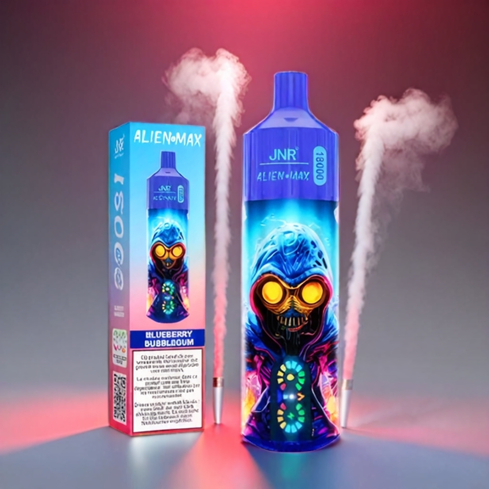 Jnr Alien Max Smart LED Dual Mesh 18000 Puffs Blåbær Bubblegum 850mAh 28ml Type-C Engros Danmark