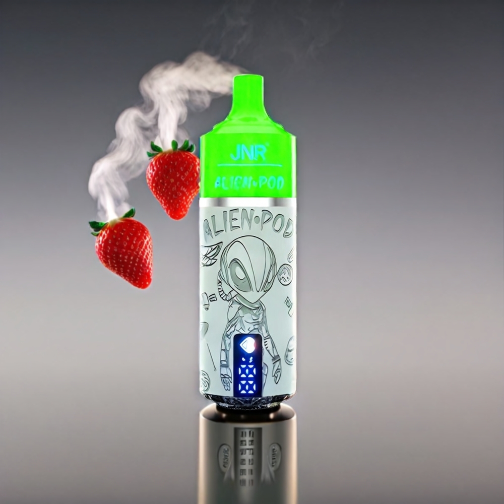 JNR Alien Pod 13000 Puffs Vape Jordbær Kiwi 850mAh 20ml POD MOD Type-C Engros Danmark
