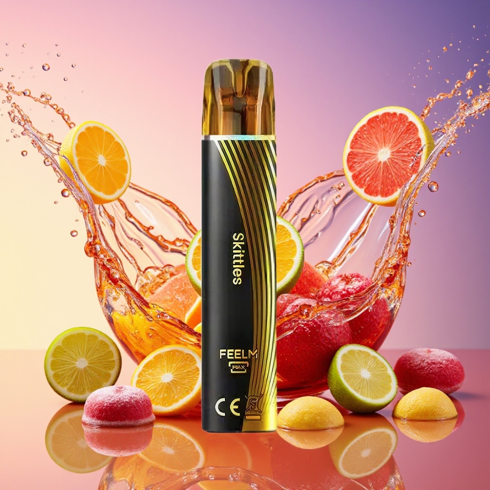 JNR Black&Golden 800 Puffs Disposable Vape Skittles 550mAh 2ml 2% TPD Engros Danmark
