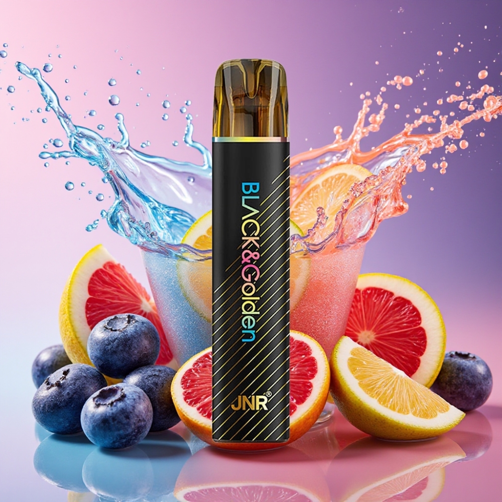 JNR Black&Golden 800 Puffs Engangs Vape Blåbobletyggegummi 800 Puffs 550mAh 2ml 2% Nikotin TPD Engros Danmark