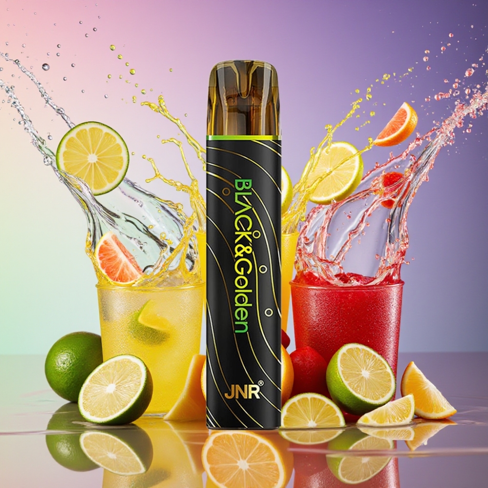 JNR Black&Golden 800 Puffs Engangs Vape Citron & Lime 550mAh 2ml 2% TPD Engros Danmark
