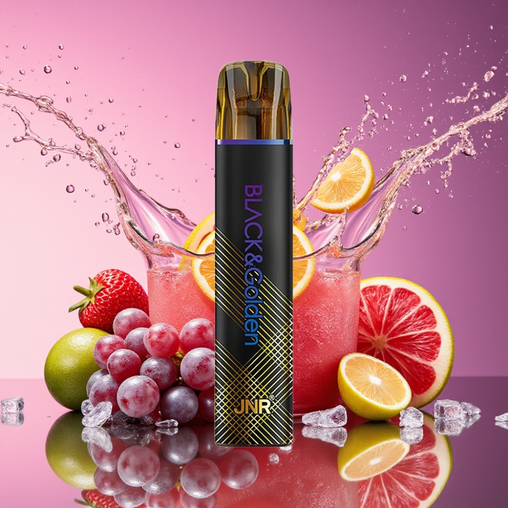 JNR Black&Golden 800 Puffs Engangs Vape Drues Is 800 Puffs 550mAh 2ml 2% TPD Engros Danmark
