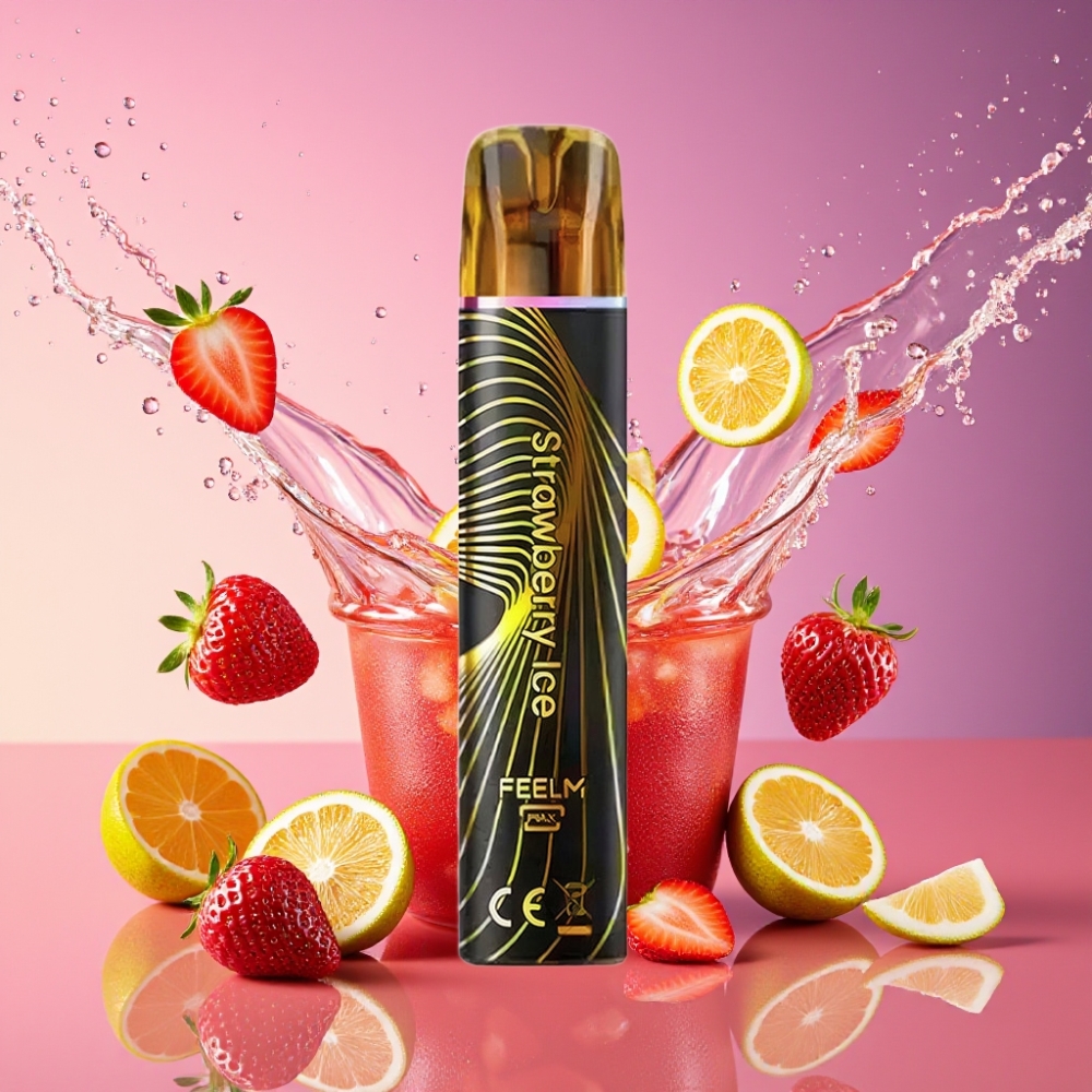JNR Black&Golden 800 Puffs Engangs Vape Jordbær Is 550mAh 2ml 2% TPD Engros Danmark