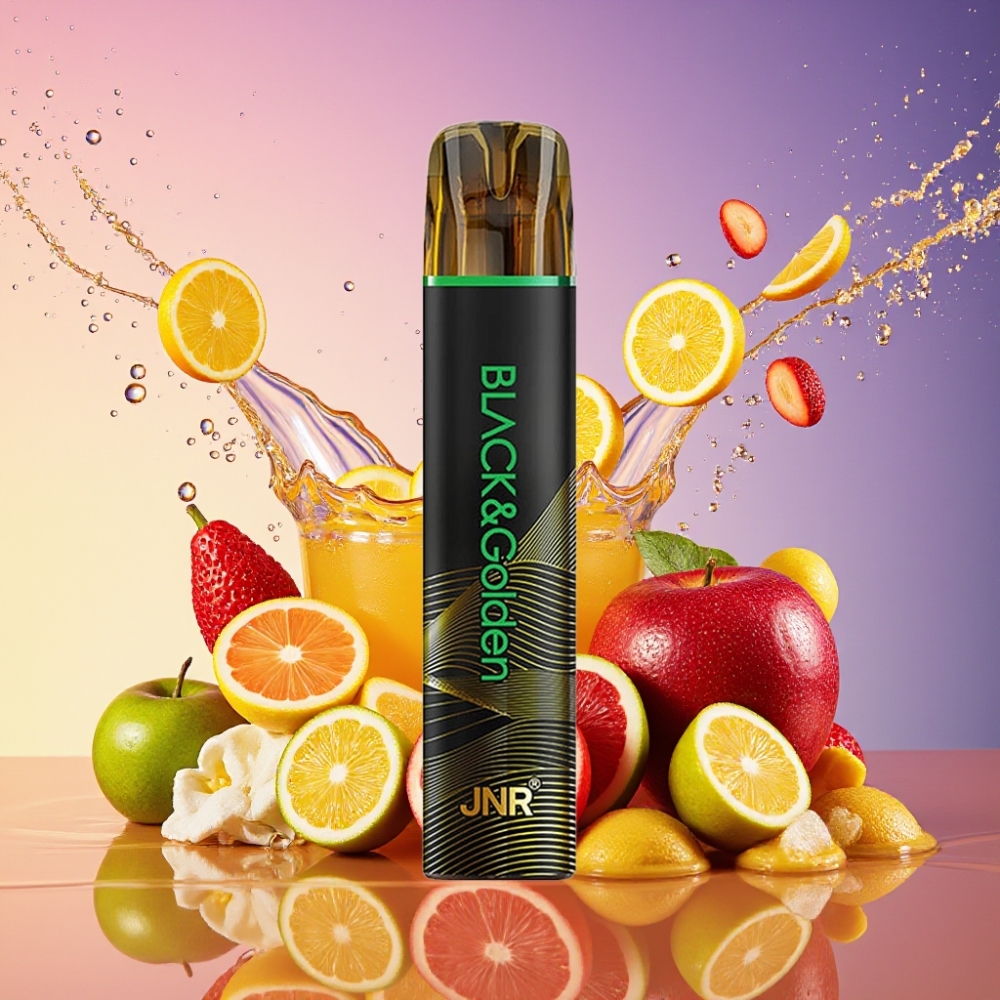 JNR Black&Golden 800 Puffs Engangs Vape Sur Æble 800 Puffs/550mAh/2ml/2% Engros Danmark