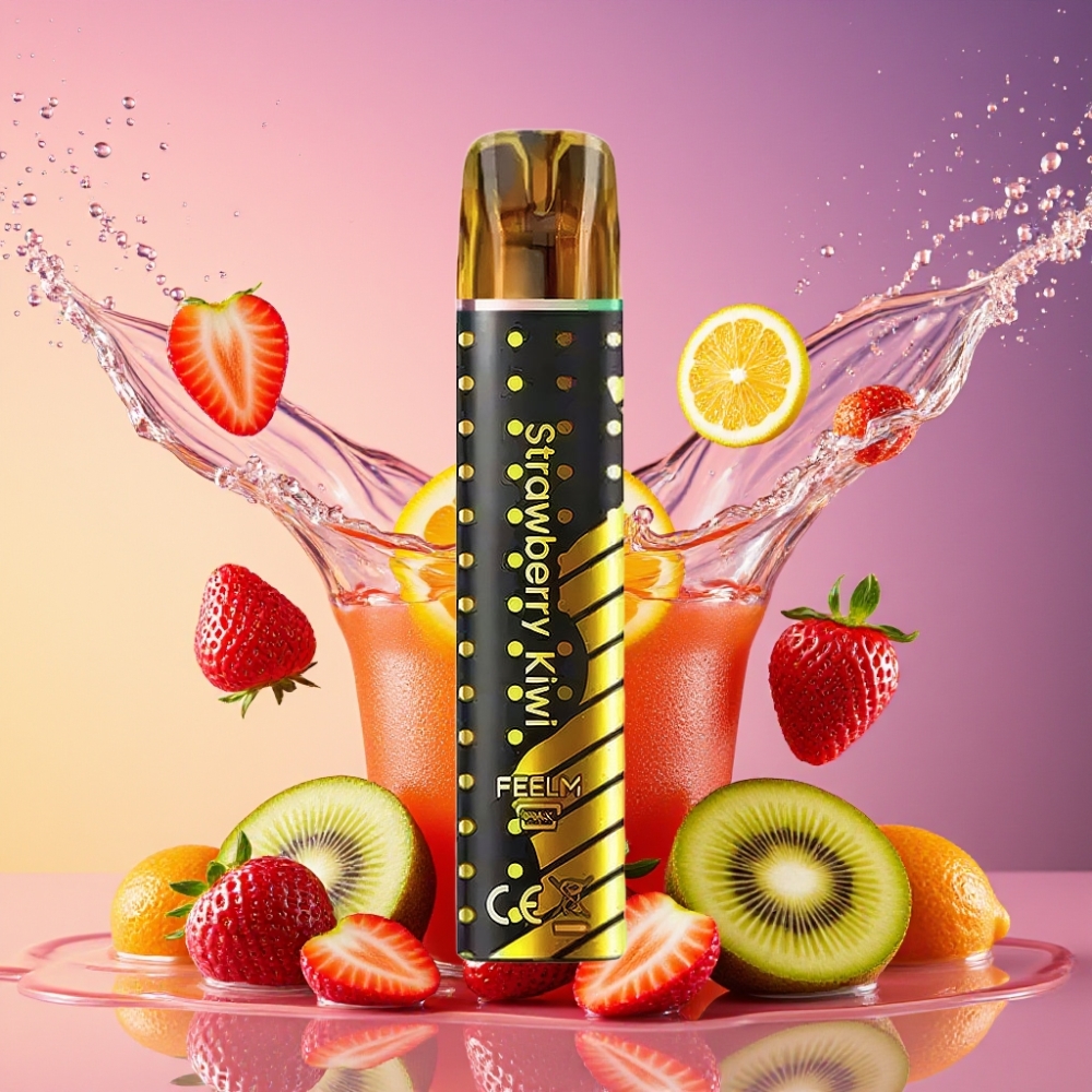 JNR Black&Golden 800 Puffs Jordbær Kiwi 2% Nikotin 550mAh 2ml TPD Engros Danmark