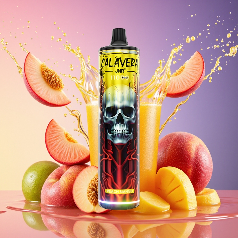JNR Calavera 11000 Puffs Fersken Mango Type-C 850mAh 21ml 1.0ohm Mesh 0-2-5% Engros Danmark
