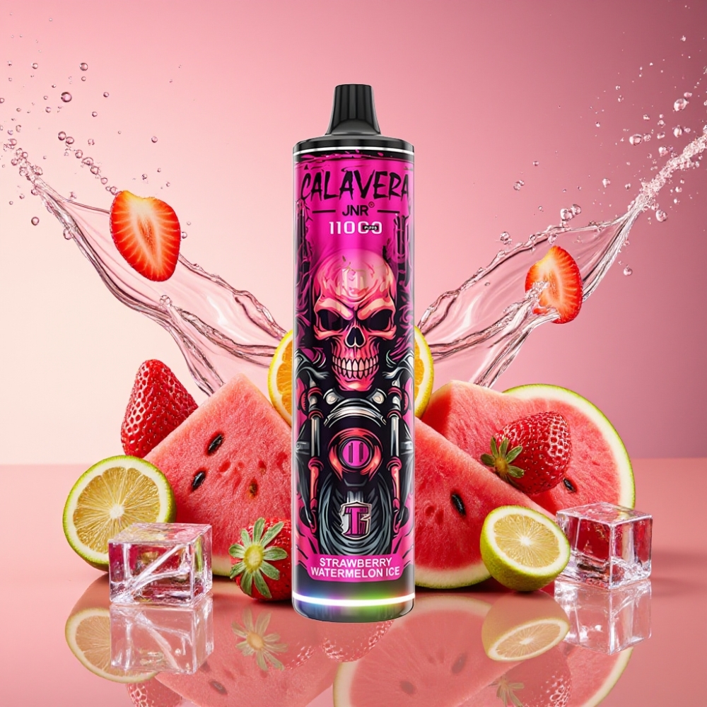 JNR Calavera 11000 Puffs Jordbær Vandmelon Is Type-C 850mAh 21ml 1.0ohm 0/2/5% Engros Danmark