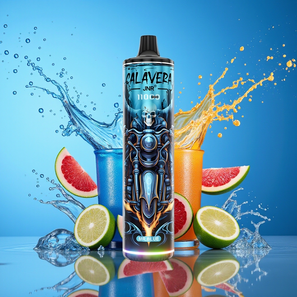 JNR Calavera 11000 Puffs Type-C 850mAh 21ml 1.0ohm Mesh 0/2/5% Mr Blå Engros Danmark