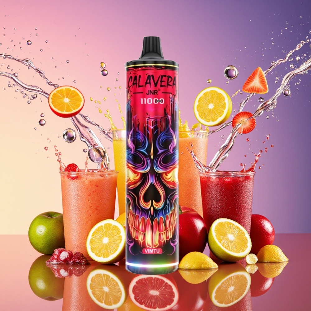 JNR Calavera 11000 Puffs Vimtu Type-C 850mAh 21ml 1.0ohm Mesh 0%/2%/5% Nikotin Engros Danmark