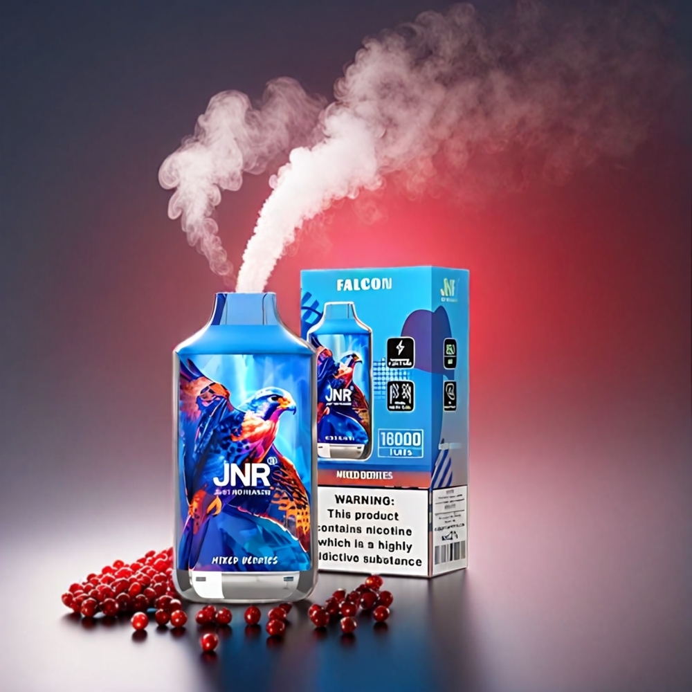 JNR Falcon 16000 Puffs 850mAh 22ml Dual Mesh Coil Type C & LED Display Mixede Bær Engros Danmark