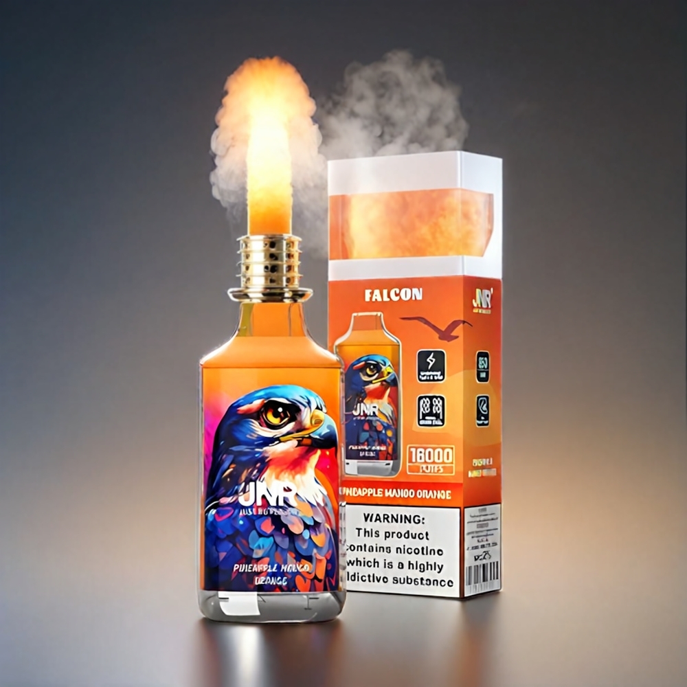 JNR Falcon Ananas Mango Appelsin 16000 Puffs 850 mAh 22ml Dual Mesh Coil Type C & LED Display Engros Danmark