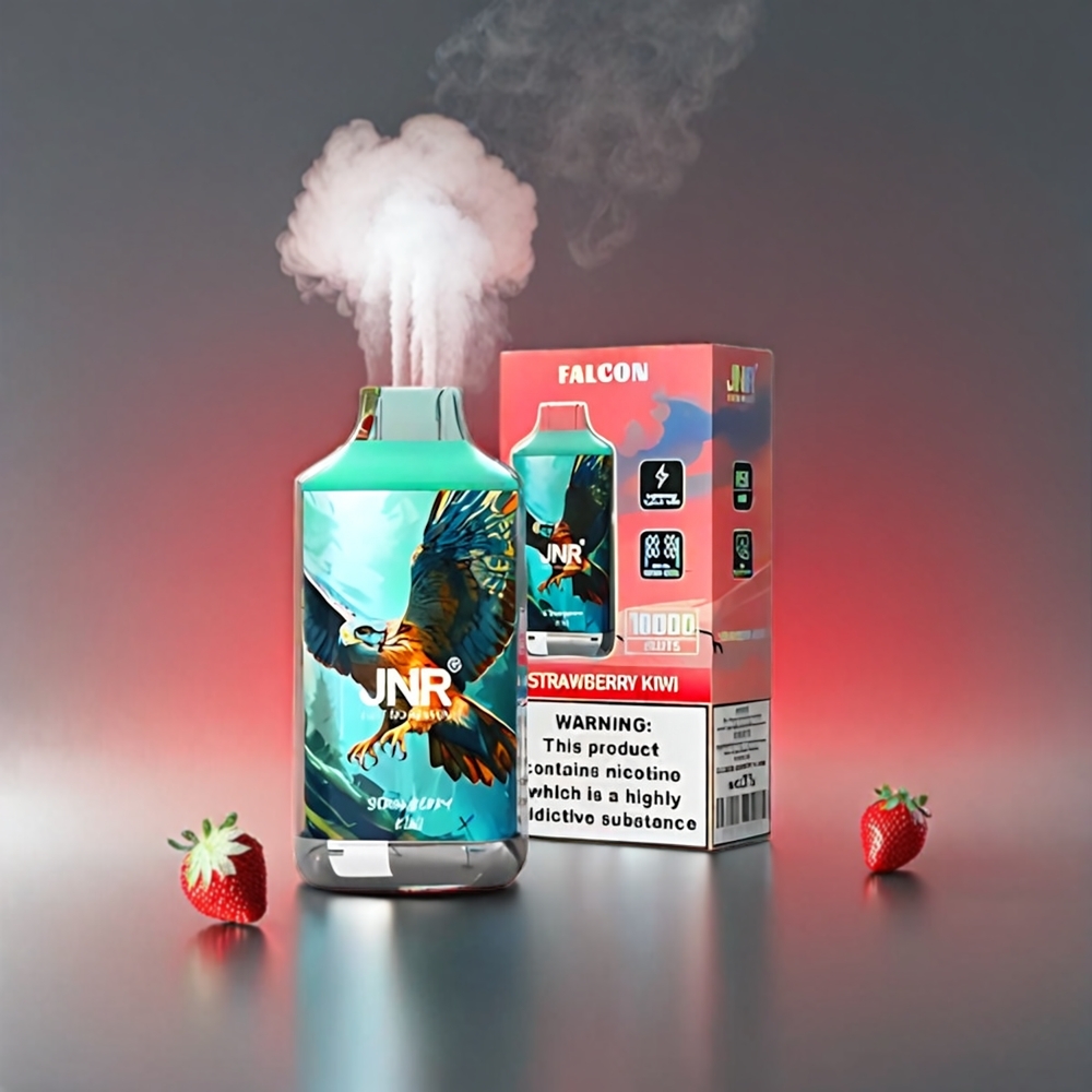 JNR Falkon 16000 Puffs Jordbær Kiwi 850mAh 22ml Dual Mesh Coil Type C & Smart LED Engros Danmark
