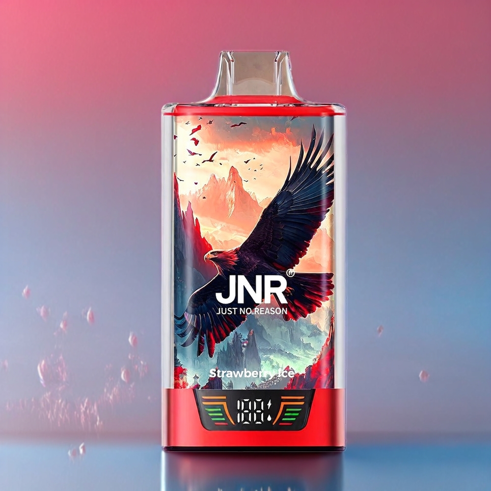 JNR Falcon Pro 28000 Puffs Jordbær Is Smart Skærm Dual Mesh Coil 950 mAh Type-C 30ml Engros Danmark