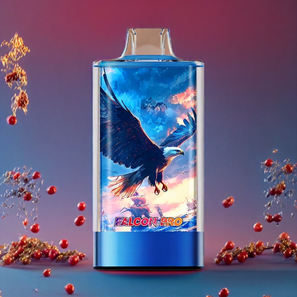 JNR Falcon Pro 28000 Pust Blå Hindbær Kirsebær 30ml Smart Skærm Dual Mesh Coil 950mAh Type-C + Engros Danmark