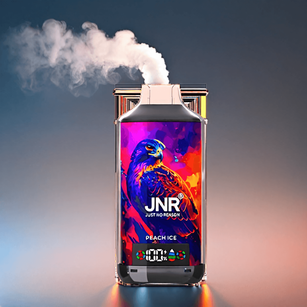 JNR Falcon X 18000 Puffs Fersken 750mAh 24ml Dual Mesh & Dual Core Digital Display Type-C Engros Danmark
