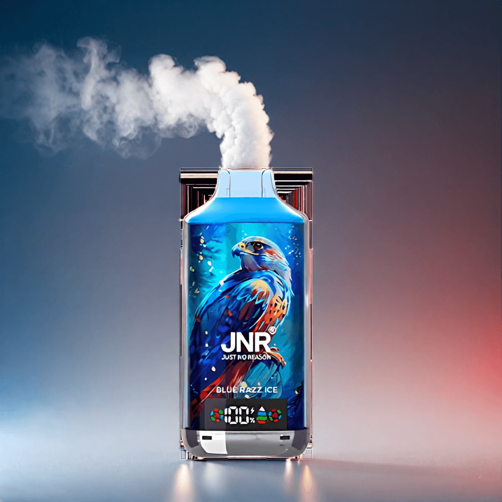 JNR Falkon X 18000 Puffs 750mAh 24ml Dual Mesh & Dual Core Digital Display Type-C Blå Rabarber Engros Danmark