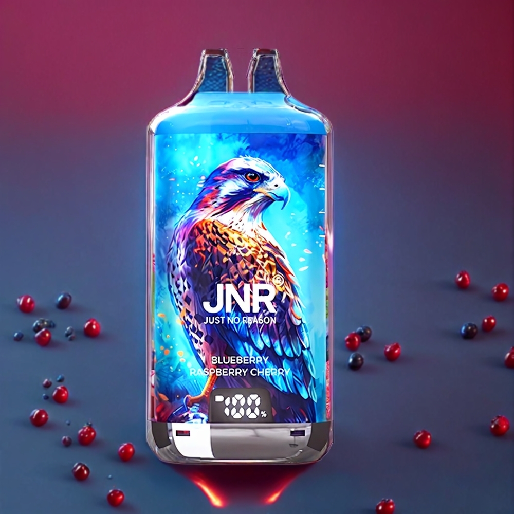 JNR Falkon X⁺ 28000 Pust Blåbær Hindbær Kirsebær Synlig E-væske Niveau Topfyld Design 1.2Ω Dual Mesh Coil Batteri Indikator Skærm 2 10ml E-væske 950mAh Type-C parameter combination + Engros Danmark