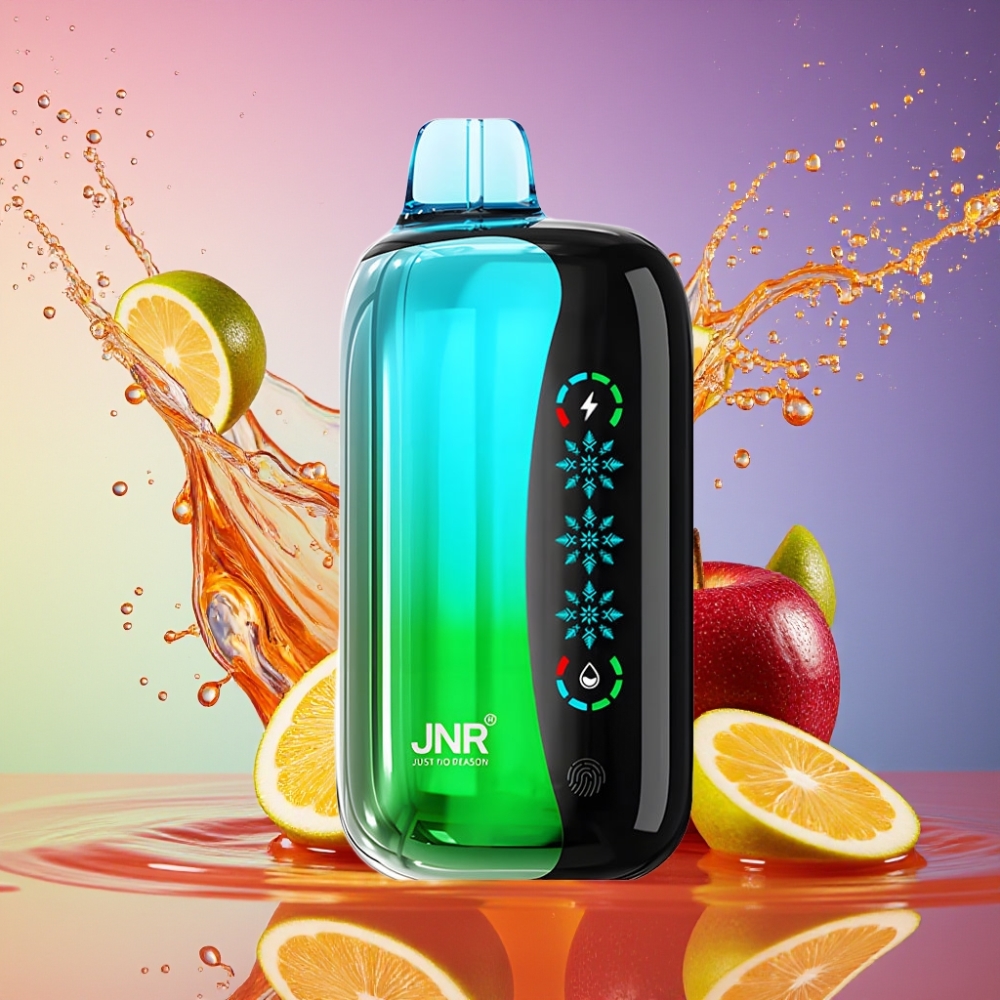 JNR Flex Ice 21000 Pust Engangs Vape Dobbelt Æble Ice Adjustable 26ml 1.2 Ohm Dual Mesh 1000mAh Type-C 0%,2%,3%,5% Engros Danmark