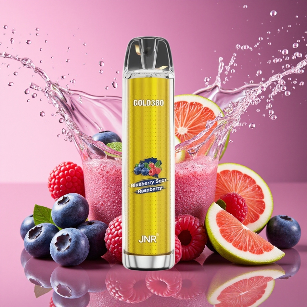 JNR Glod380 6000 Puffs Blåbær Sur Hindbær 1500mAh 1.0ohm 13ml parameter combination Engros Danmark