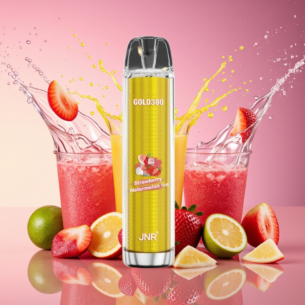 JNR Glod380 6000 Puffs Engangs Vape Jordbær Vandmelon Is 1500mAh 1.0ohm Mesh 13ml 0%/2%/5% Engros Danmark