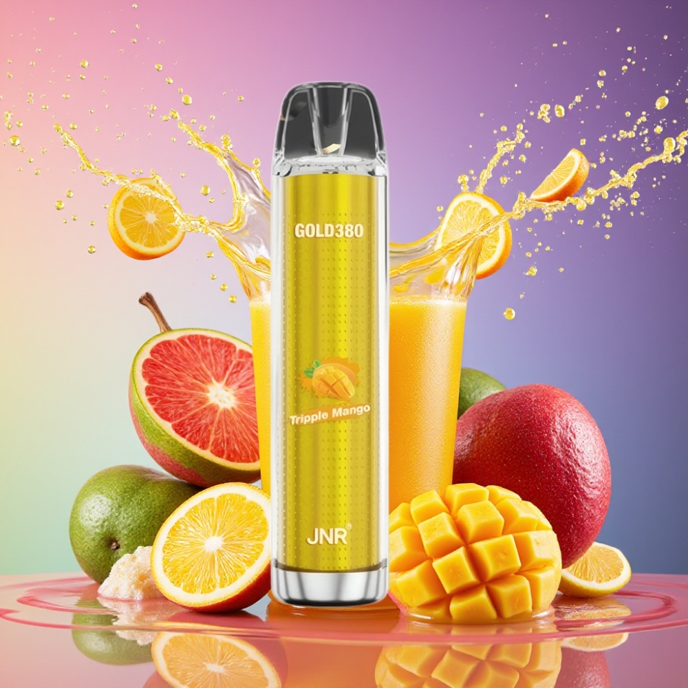 JNR Glod380 6000 Puffs Trippel Mango 1500mAh 1.0ohm Mesh 13ml 0%/2%/5% Engros Danmark