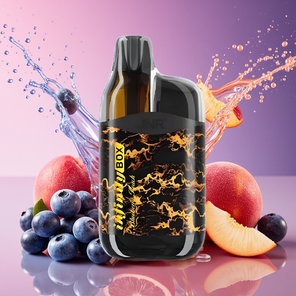 JNR Infinity Box 10700 Puffs Engangs Vape Blåbær Fersken 2200mAh 15ml 2% Engros Danmark