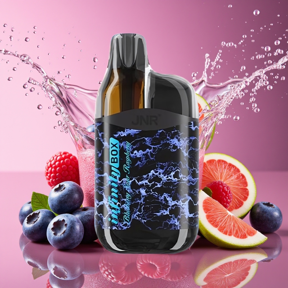 JNR Infinity Box 10700 Puffs Engangsvape Blåbær Sur Hindbær 2200mAh 15ml 2% Engros Danmark