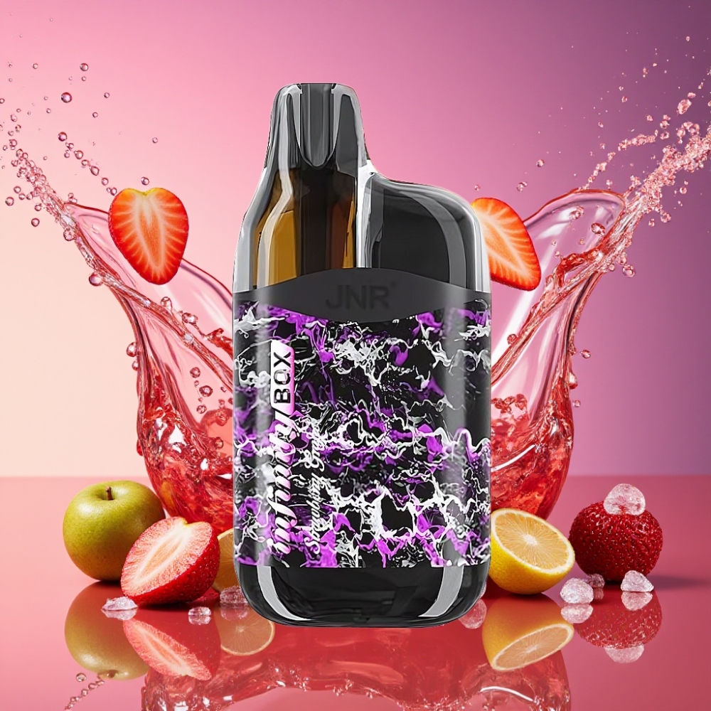 JNR Infinity Box 10700 Pust No-charging Design 2200mAh 15ml Jordbær Drue 2% Nicotin Engros Danmark