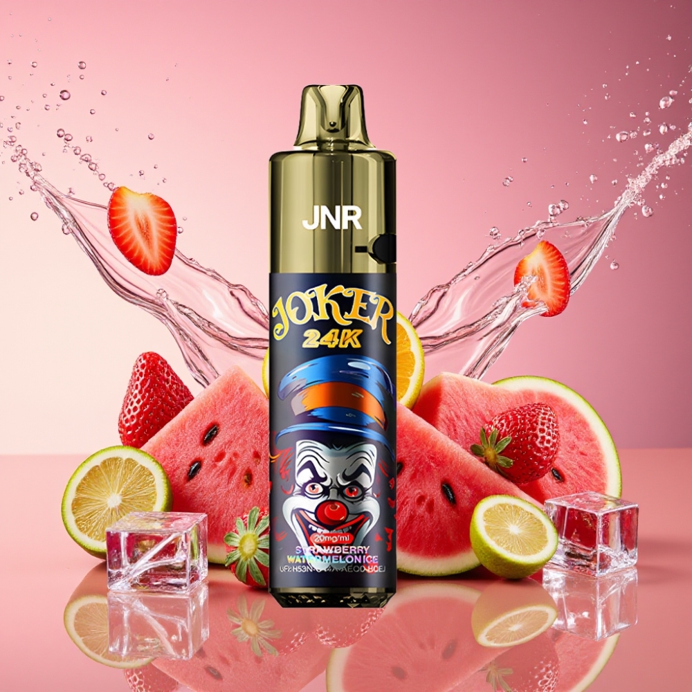 JNR Joker 24000 Puffs Engangs Vape Jordbær Vandmelon Is 2+10ml Opladning 800mAh 2% Nikotin Engros Danmark