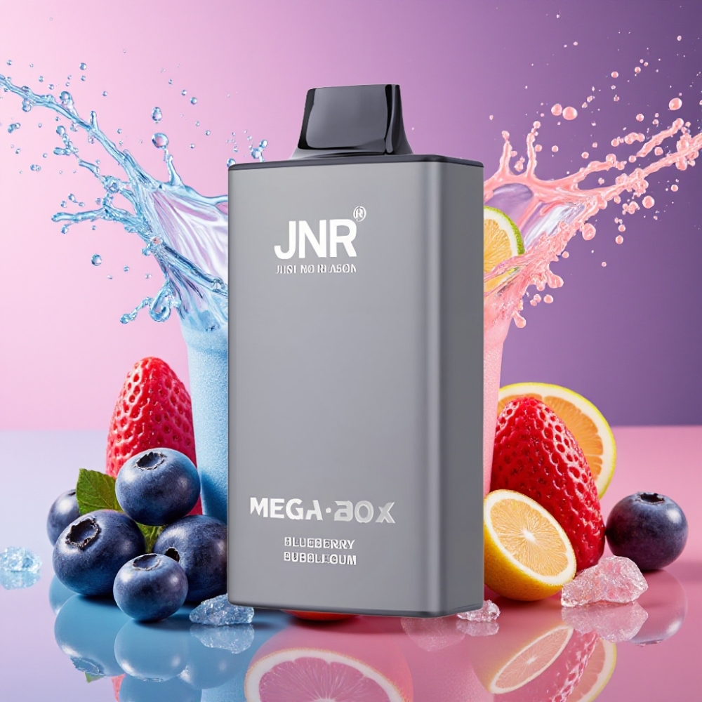 JNR Mega Box 25000 Puffs Engangs Vape Blåbærtyggegummi 25000 puffs 30ml 850mAh Dual Mesh Coil Type-C 2% Engros Danmark