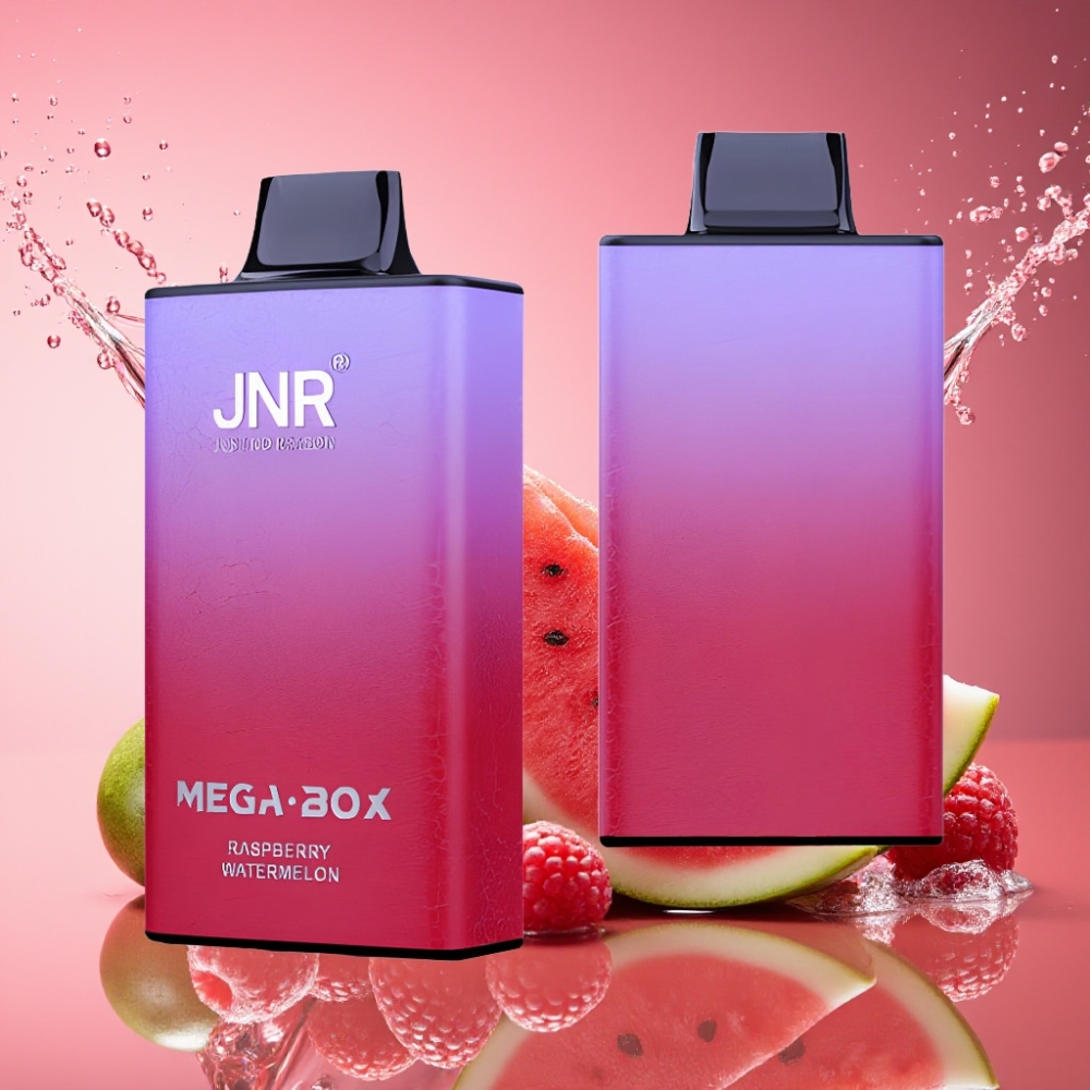 JNR Mega Box 25000 Puffs Engangs Vape Hindbær Vandmelon 30ml 850mAh Dual Mesh Coil Type-C 2% Engros Danmark