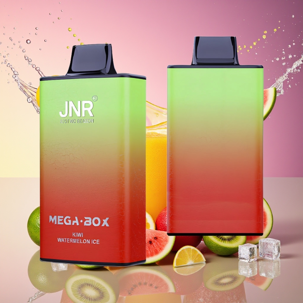 JNR Mega Box 25000 Puffs Engangs Vape Kiwi Vandmelon Is 30ml 850mAh Dual Mesh Coil Type-C 2% Nicotin Engros Danmark