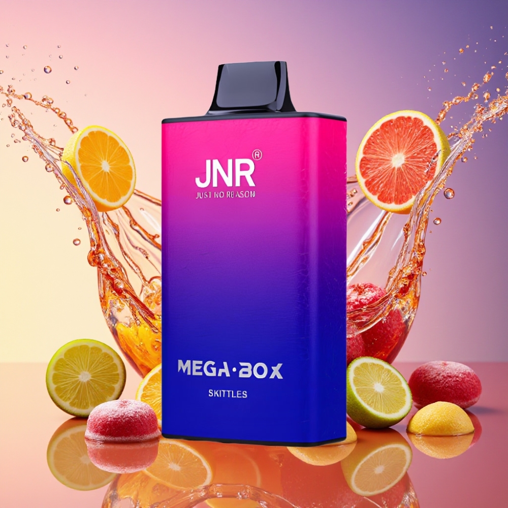JNR Mega Box 25000 Puffs Engangs Vape Regnbue 30ml 850mAh Dual Mesh Coil Type-C 2% Engros Danmark